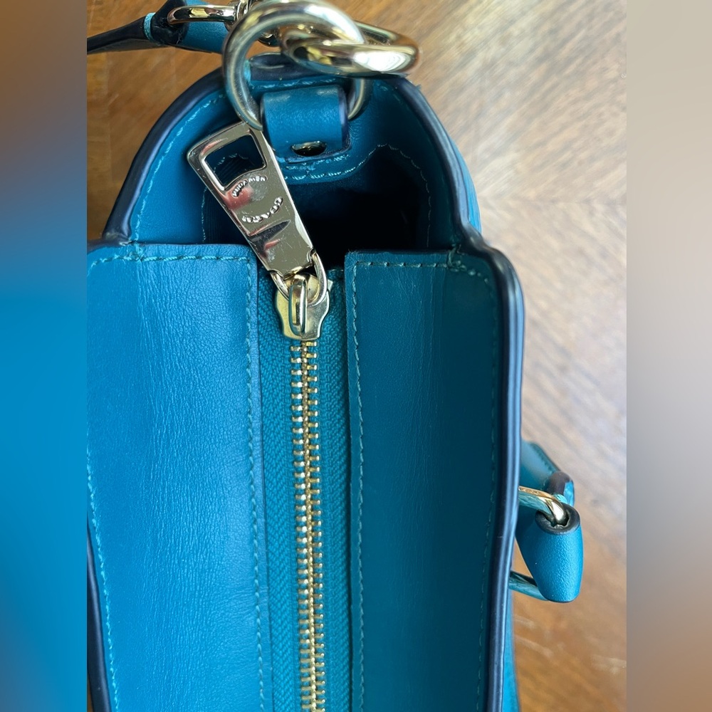 Coach Teal Mini Bag with Gold Accents - Picture 4 of 10
